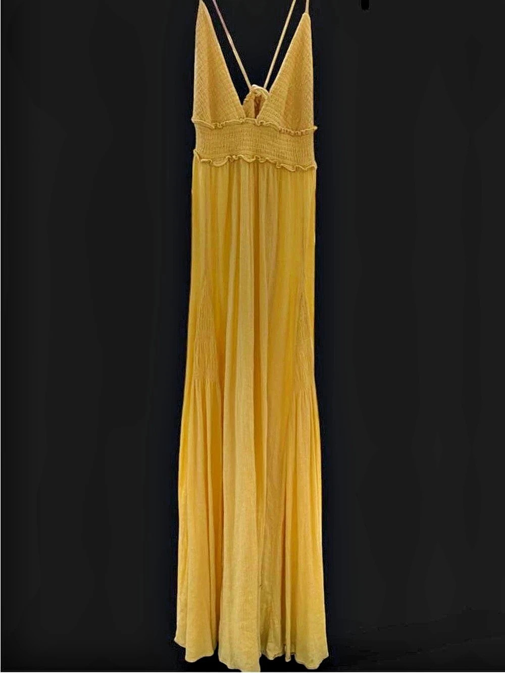 Free People Maxi Dress in Yellow Size Medium
